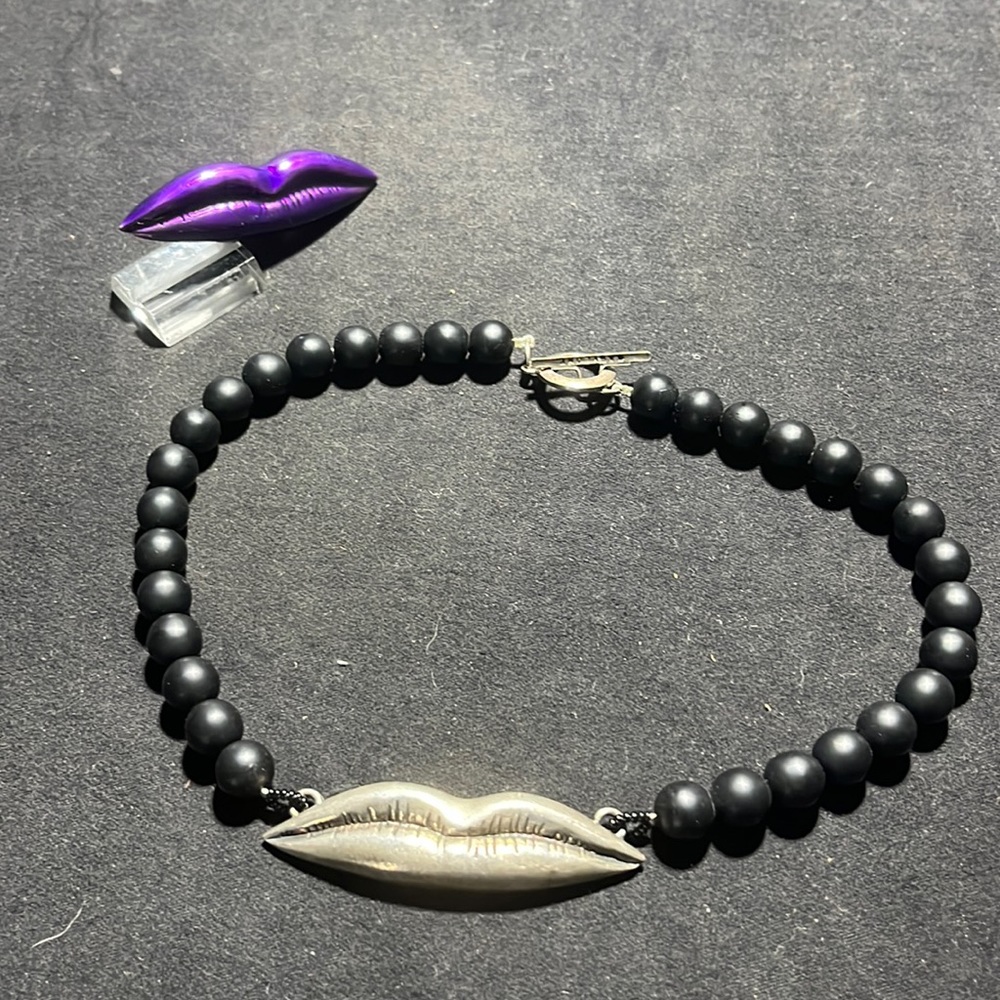 Necklace lips +ring Babylone Paris jewelry designer for jean paul Gauthier